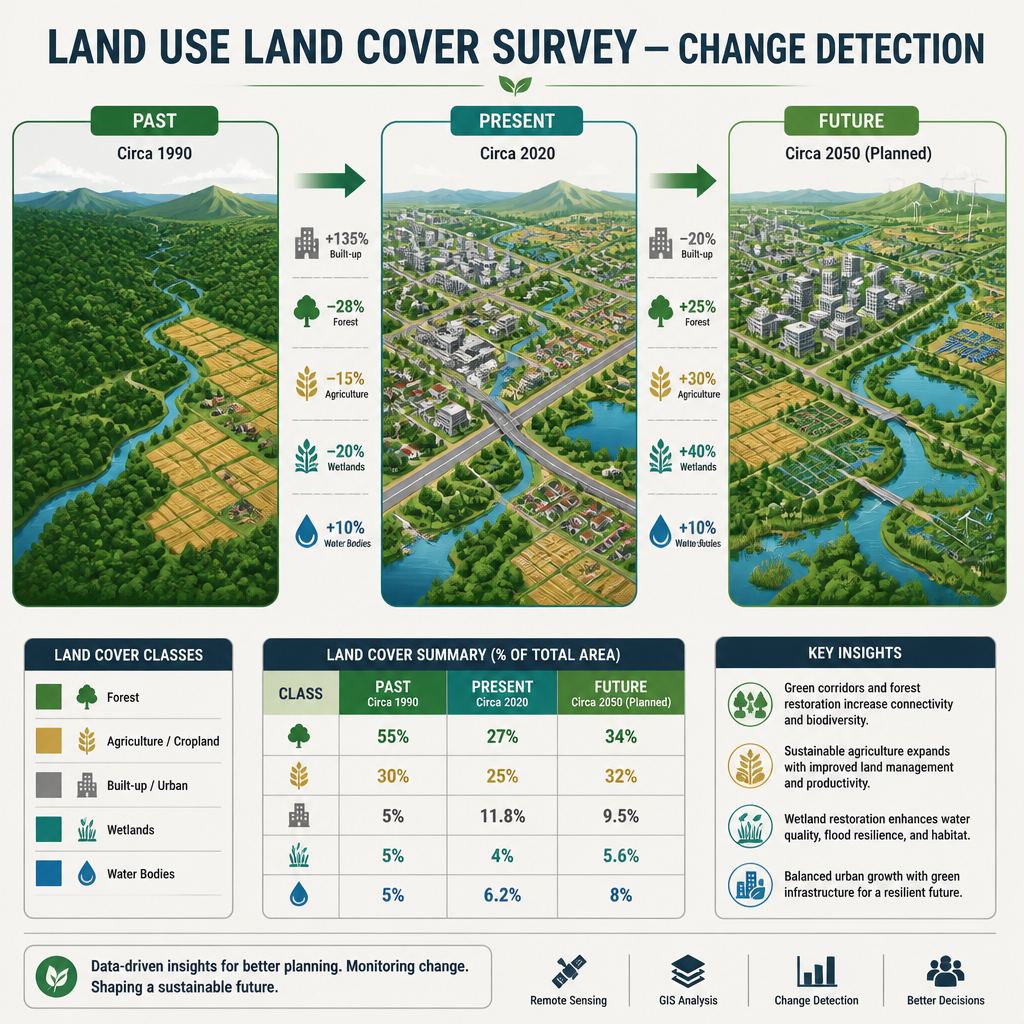 Land use land cover change-detection graphic from SKY geospatial material